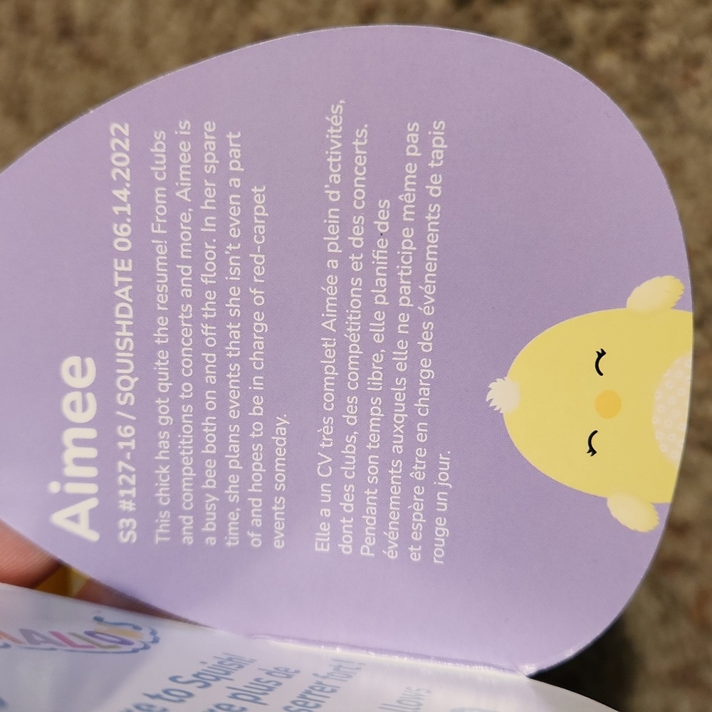 Squishmallow clip-on Aimee the Chick - Picture 3 of 3
